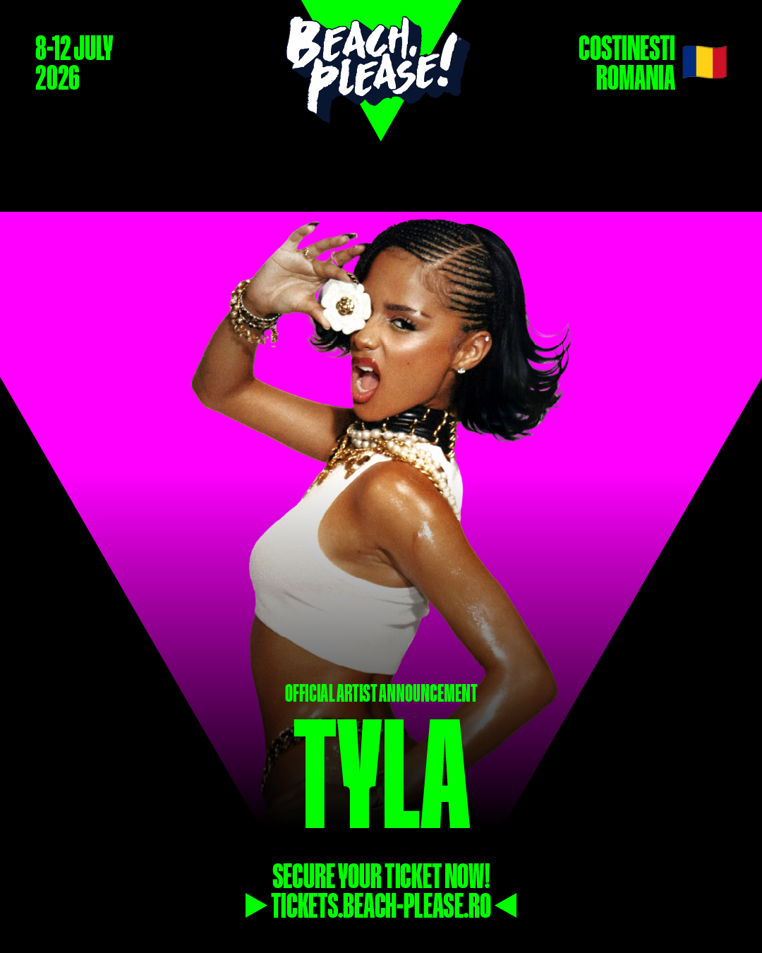 Tyla Joins Beach, Please! 2026